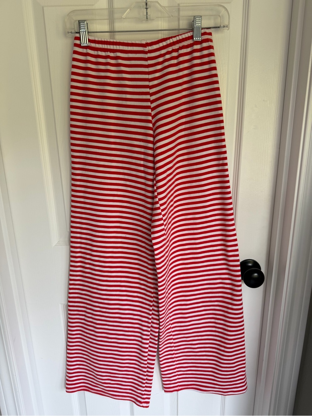 No Boundaries Red & White Striped Wide-Leg Joggers